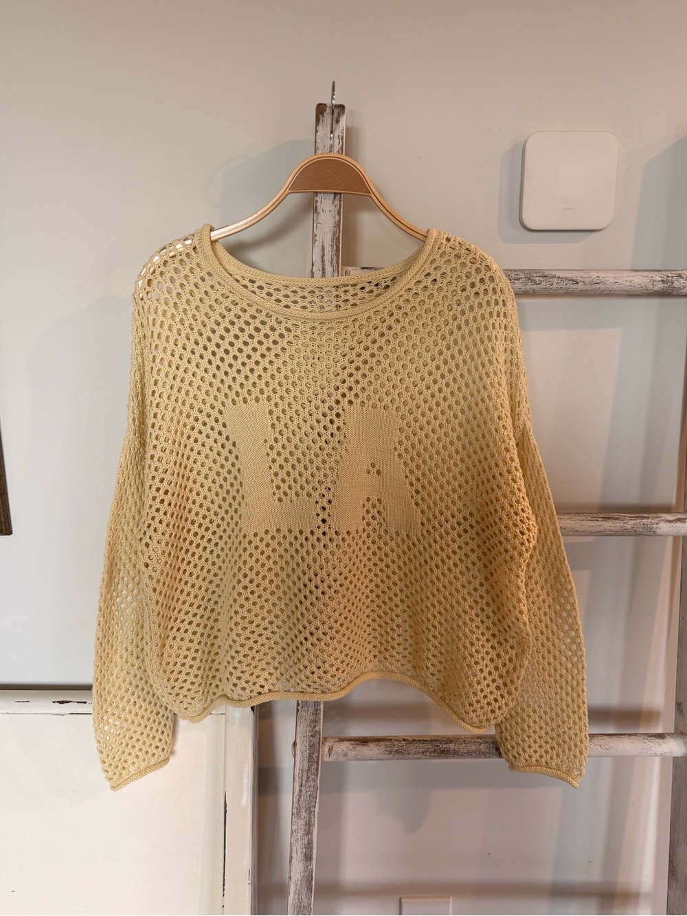 LA Open-Knit Butter Yellow Sweater
